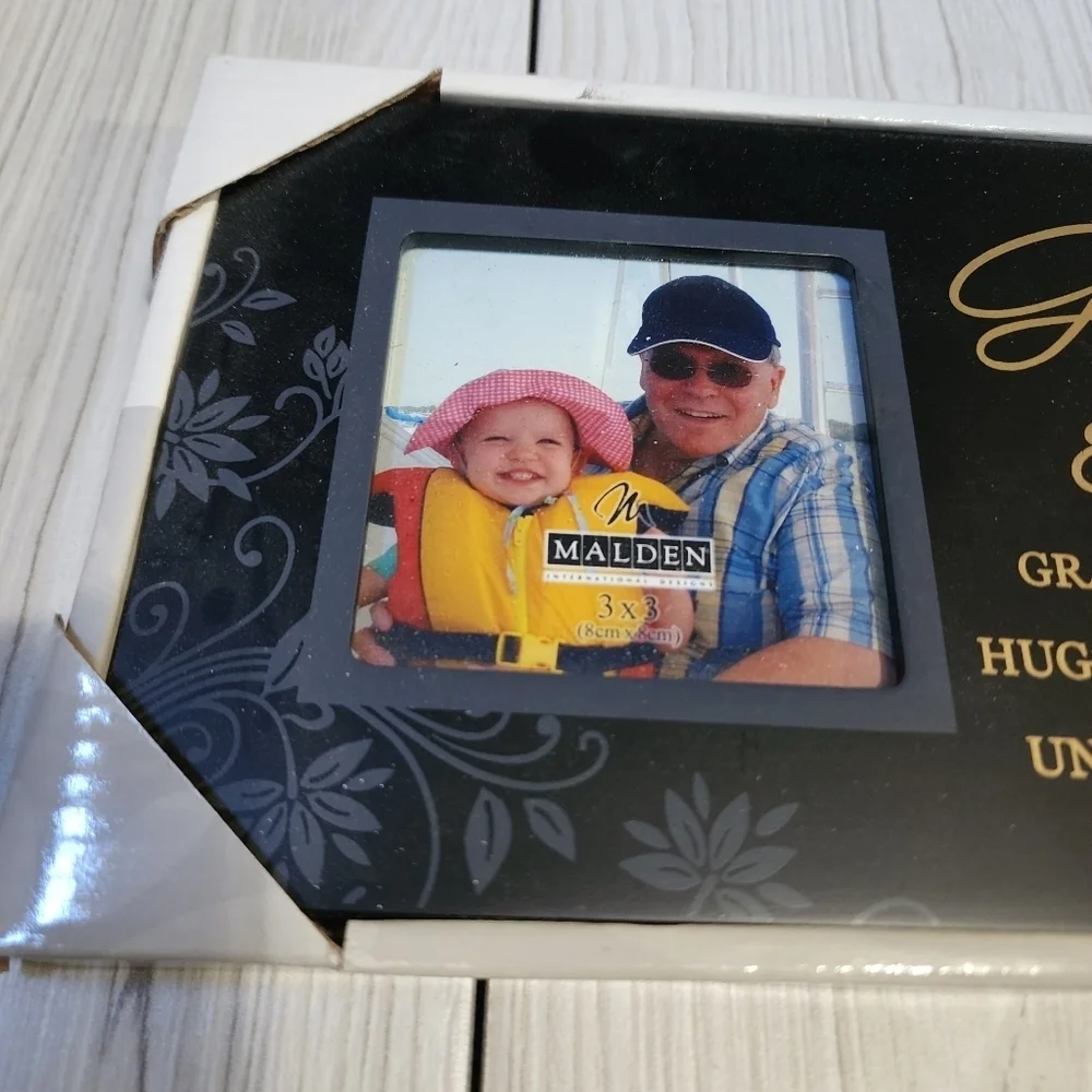 Malden Grandpa & Me Black 3x3 Photo Frame NWT